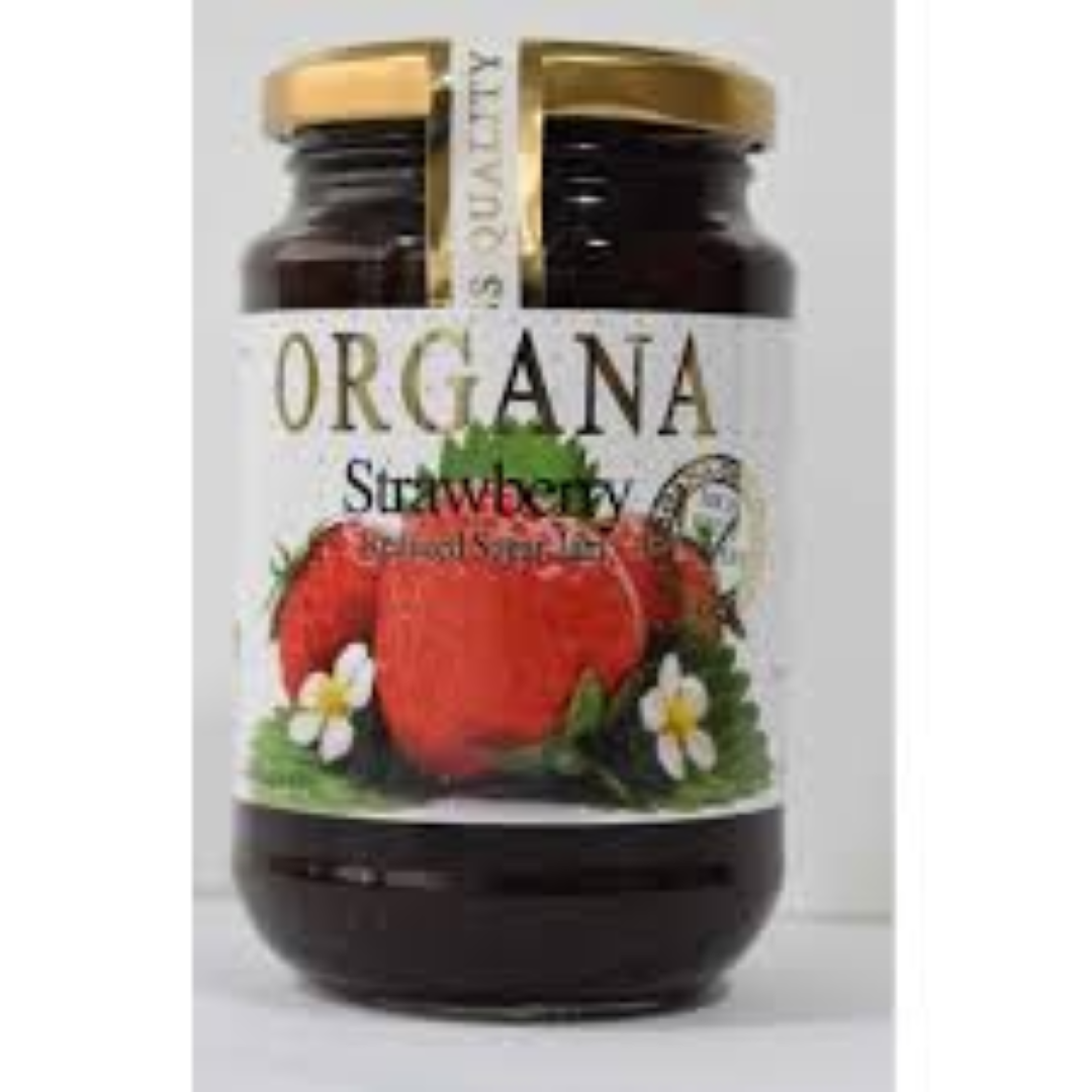 ORGANA STRAWBERRY REDUCED SUGAR JAM 450G